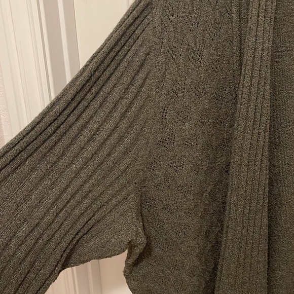Lane Bryant Shawl neck cable knit open front cardigan women’s 26/28 dark green‎ - Picture 4 of 14